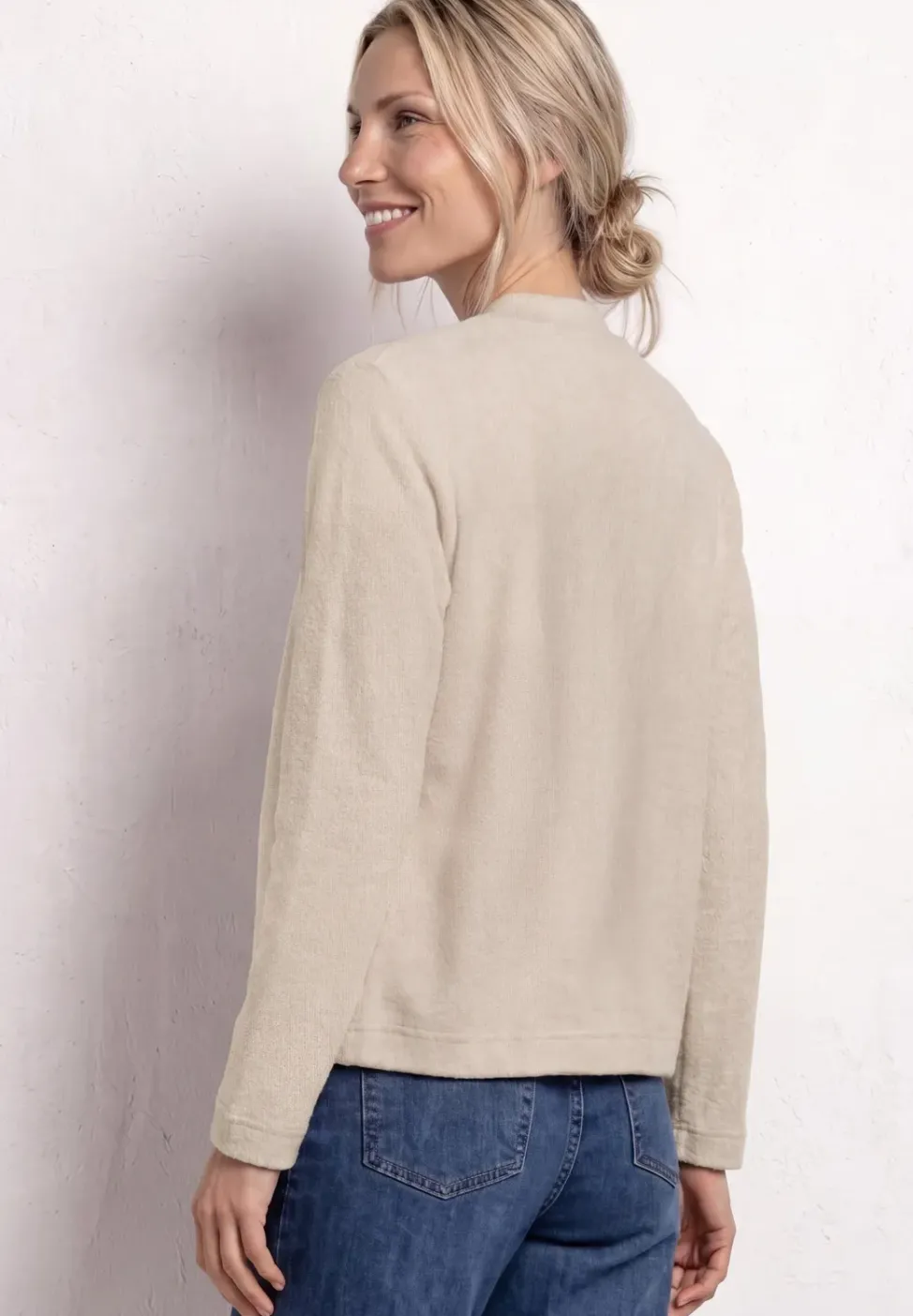 Langarm Jacke im Strick-Look mit Zipper