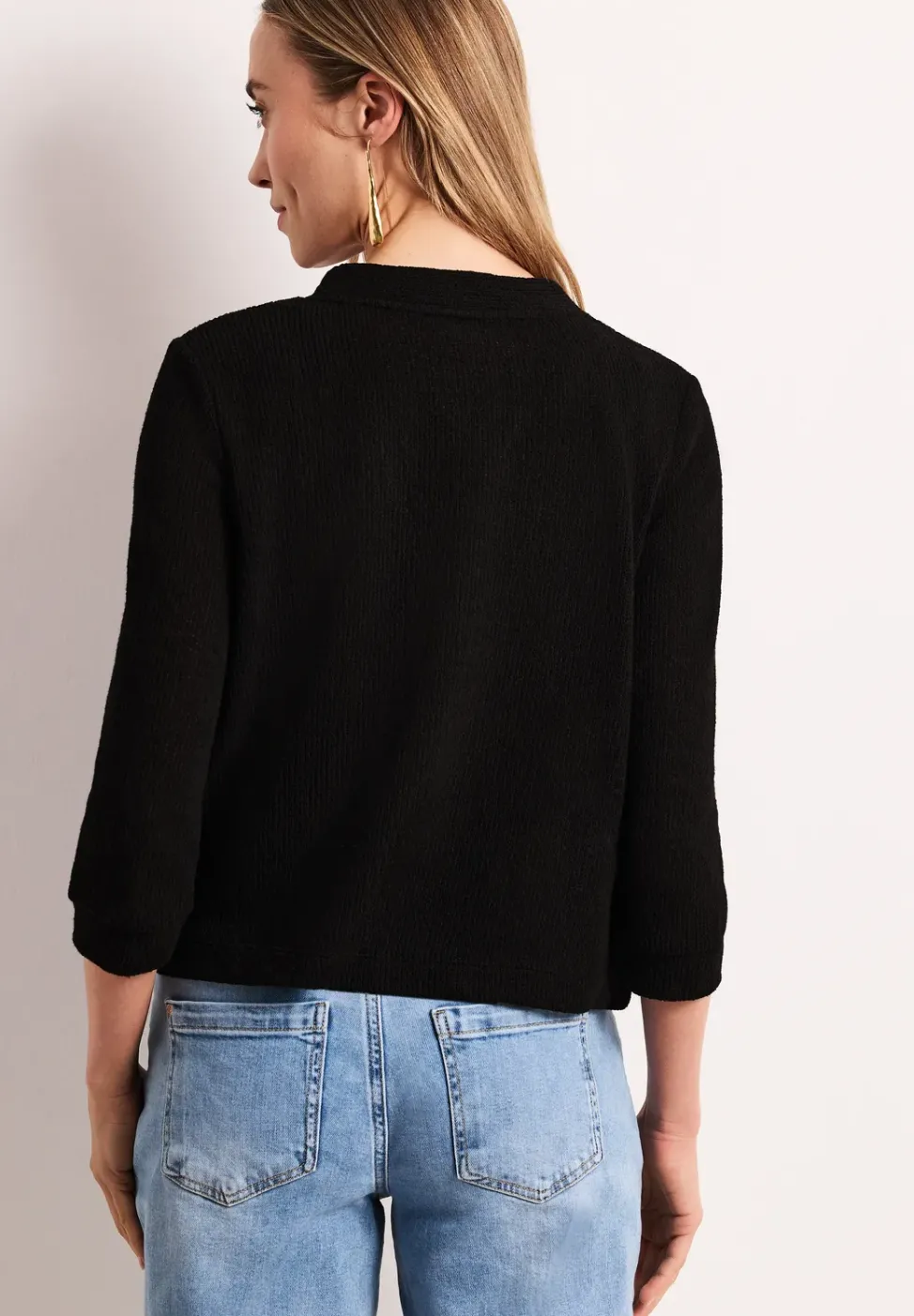 Langarm Jacke im Strick-Look
