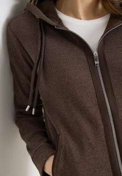 Langarm Jacke mit Kapuze und Taschen