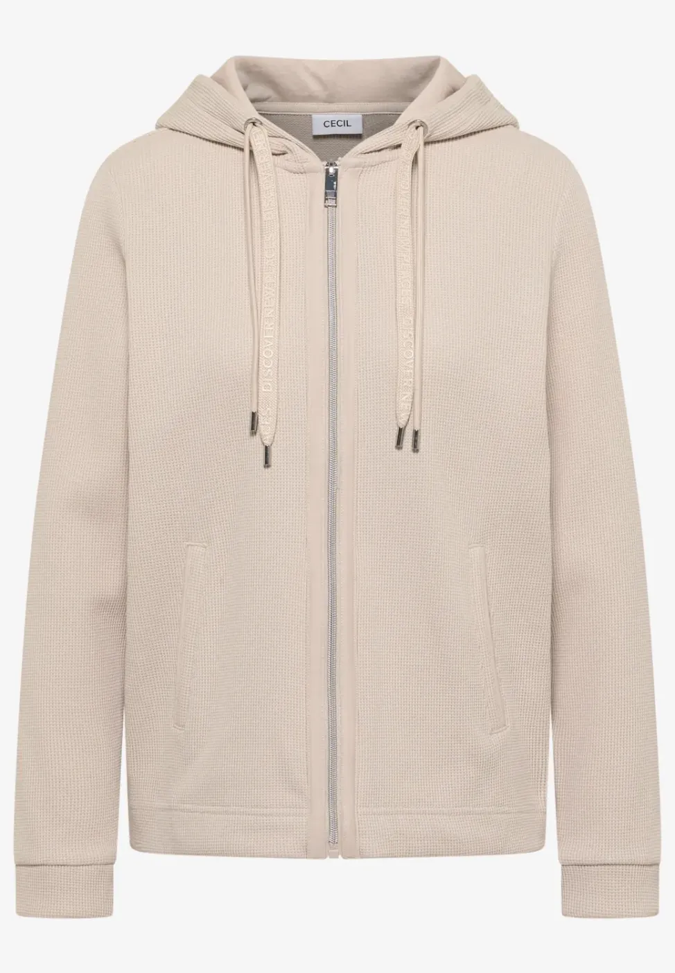 Langarm Jacke mit Kapuze und Taschen