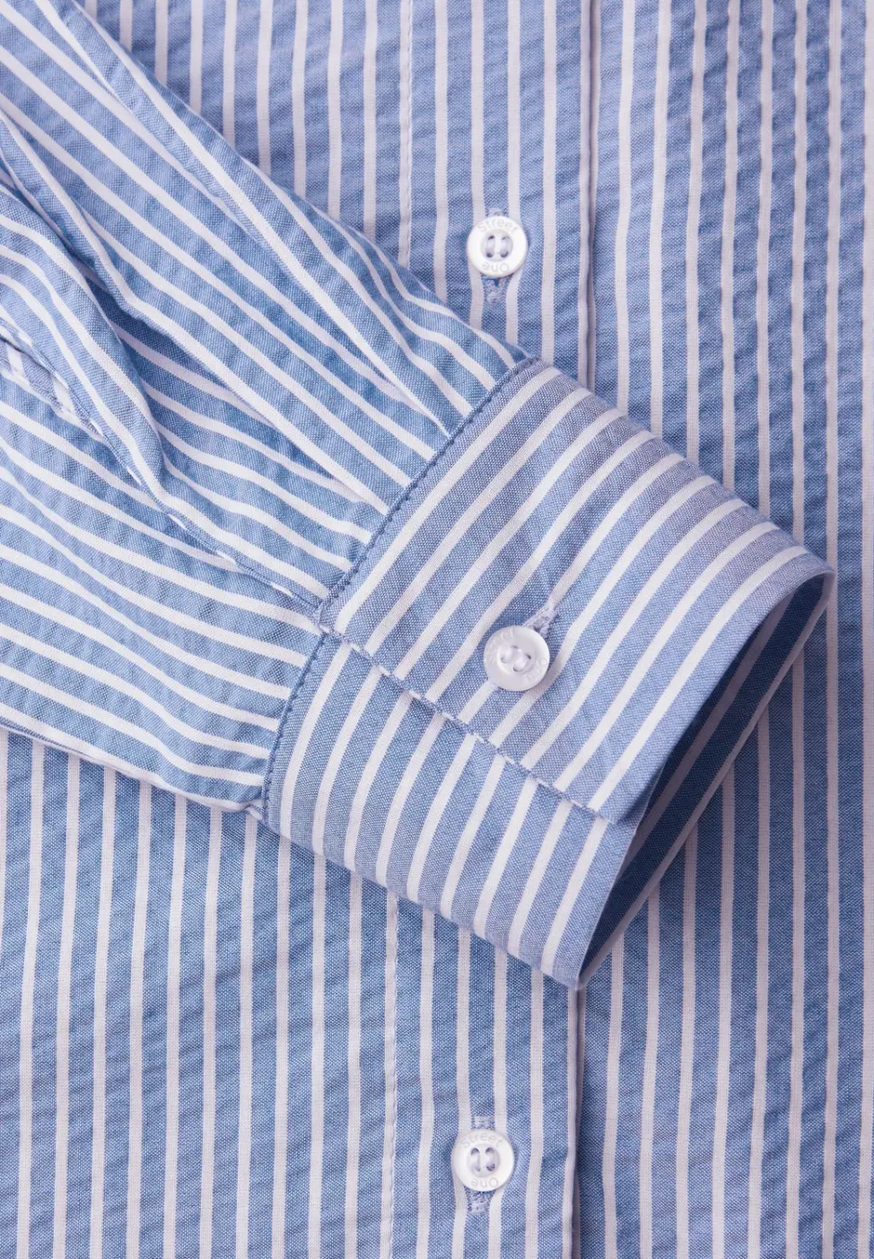 Langarm Bluse aus Seersuckerqualität