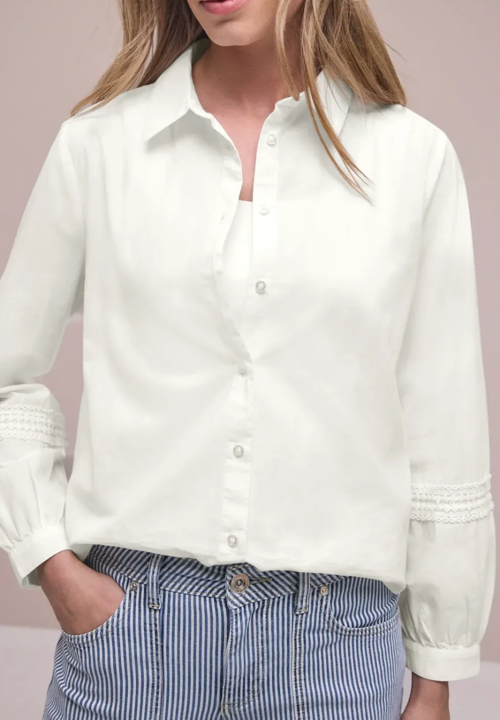 Langarm Bluse mit Crochetdetails