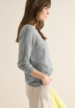 Langarm Pullover mit Rippdetail