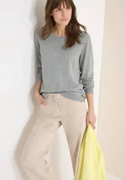 Langarm Pullover mit Rippdetail