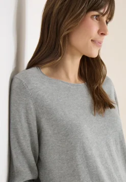 Langarm Pullover mit Rippdetail