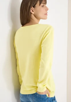 Langarm Pullover mit Rippdetail