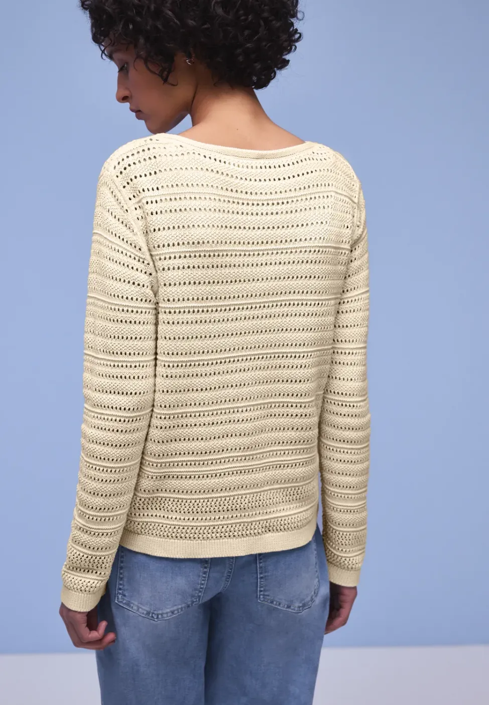 Langarm Pullover mit U-Boot-Ausschnitt