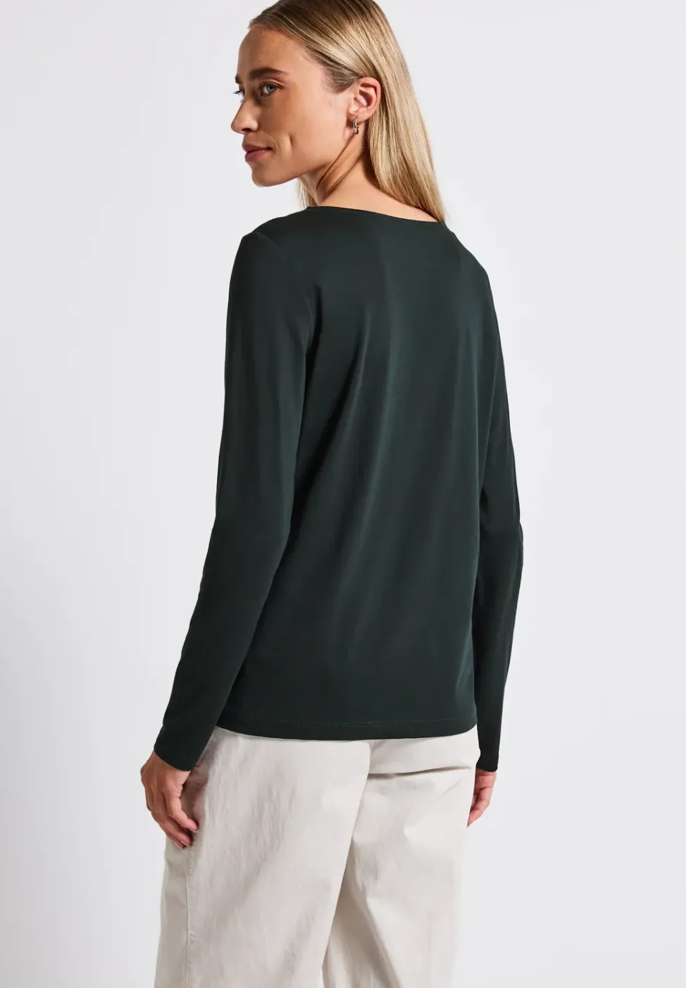 Langarmshirt in Unifarbe