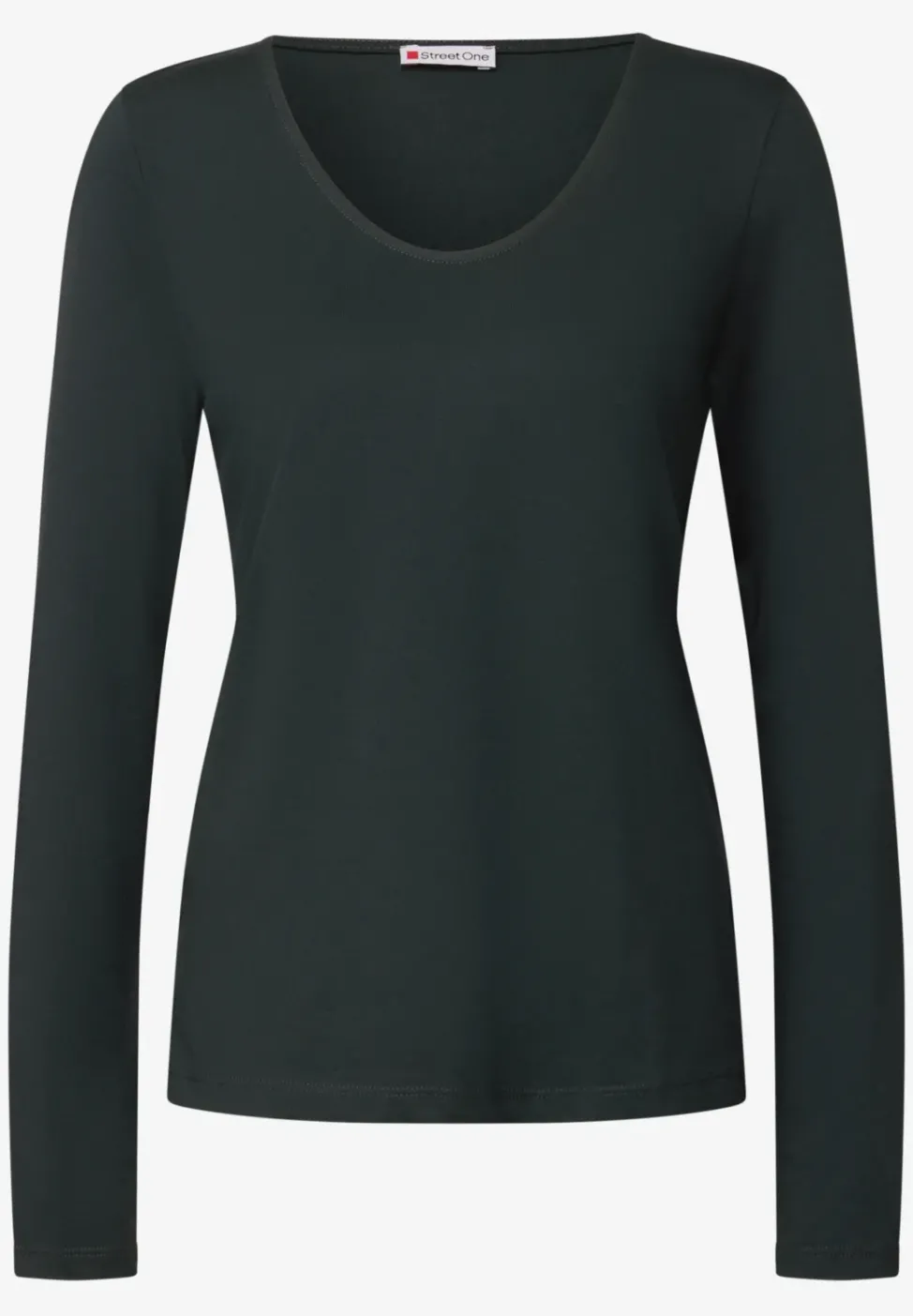 Langarmshirt in Unifarbe