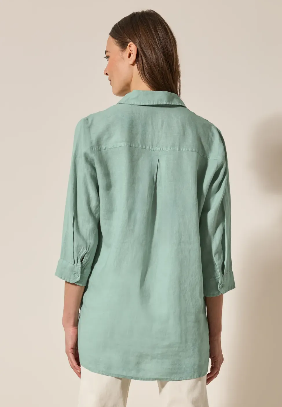 Leinen-Longbluse