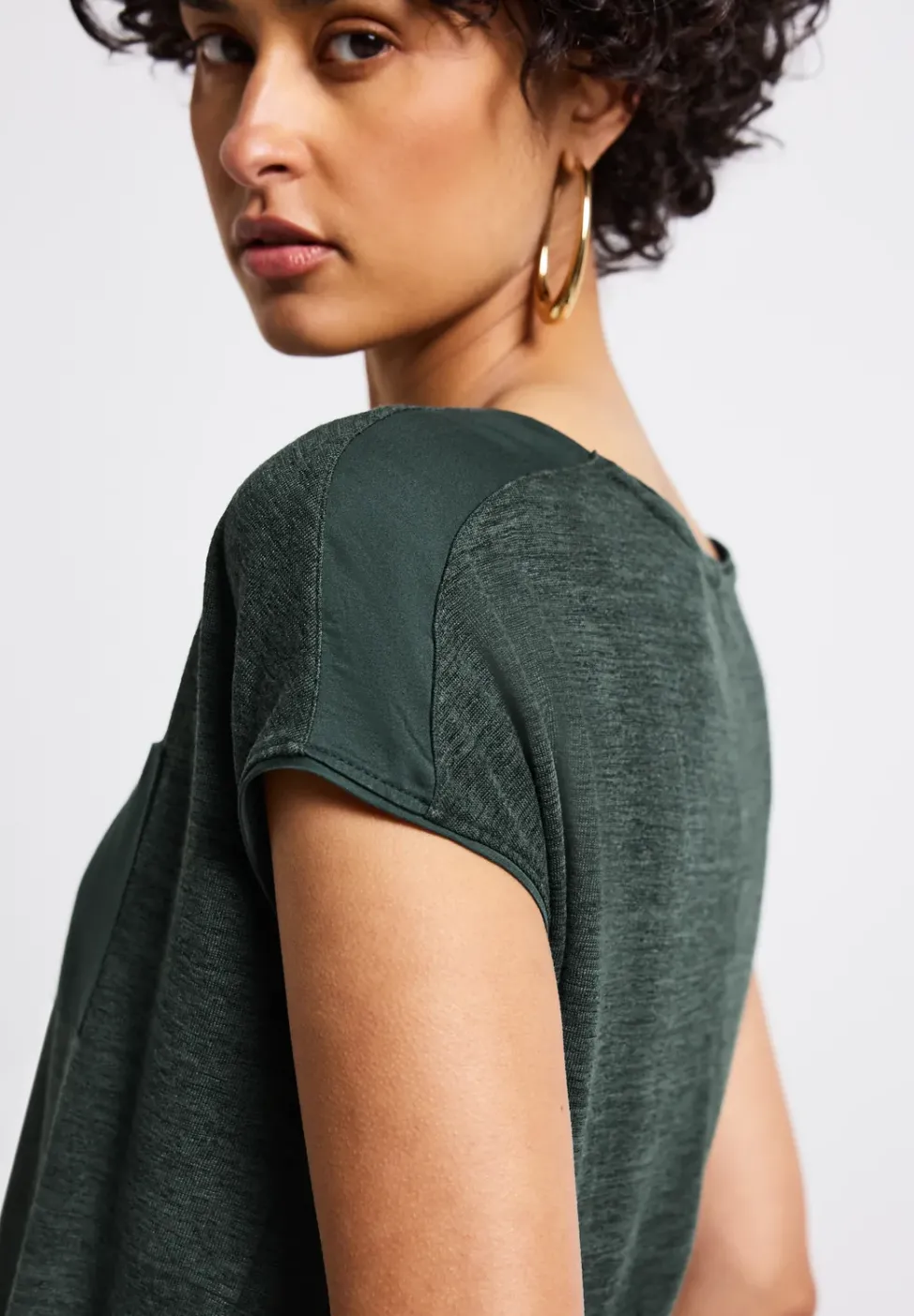 Leinen-Look T-Shirt