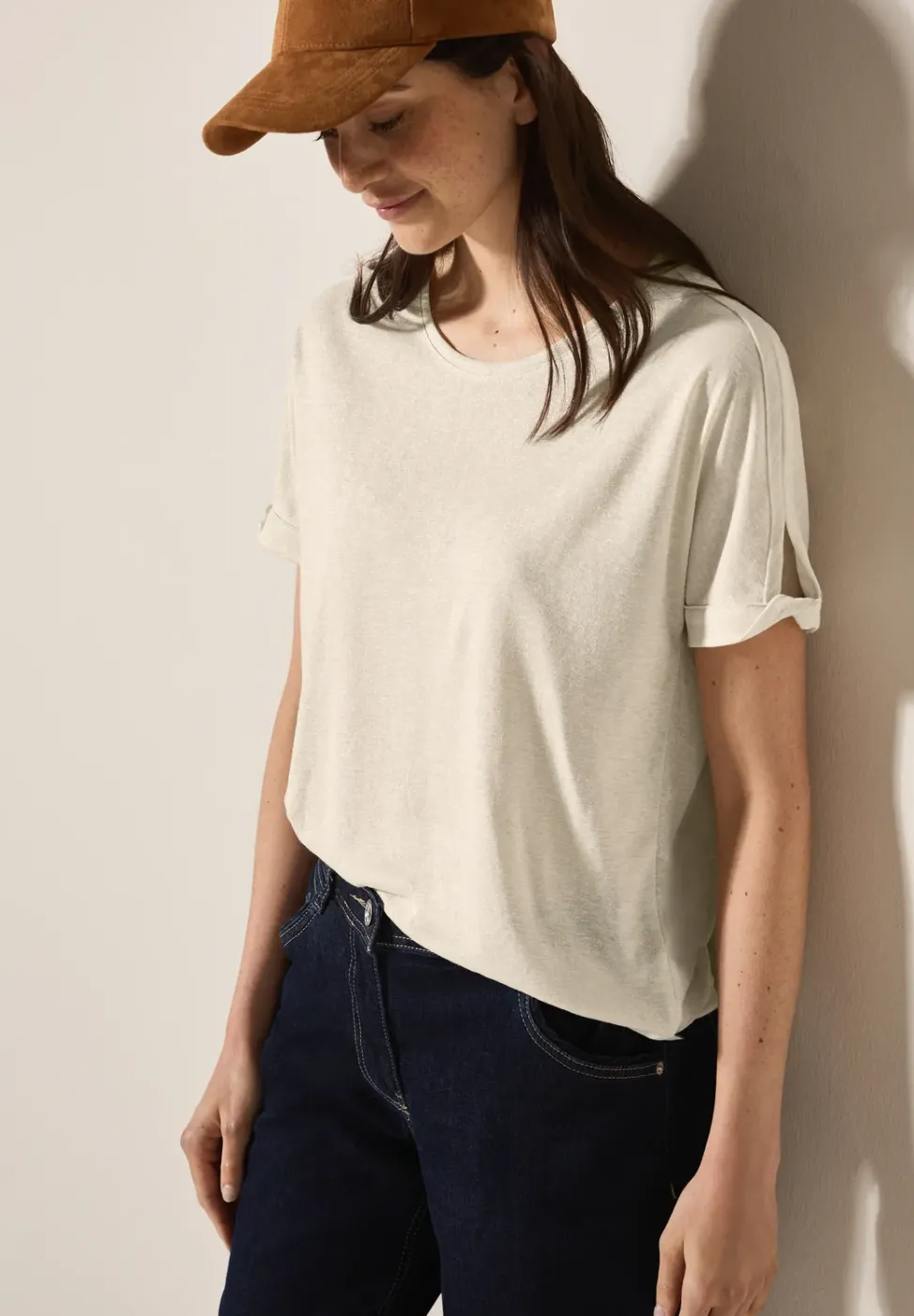 Leinen-Look Glitzer-Shirt
