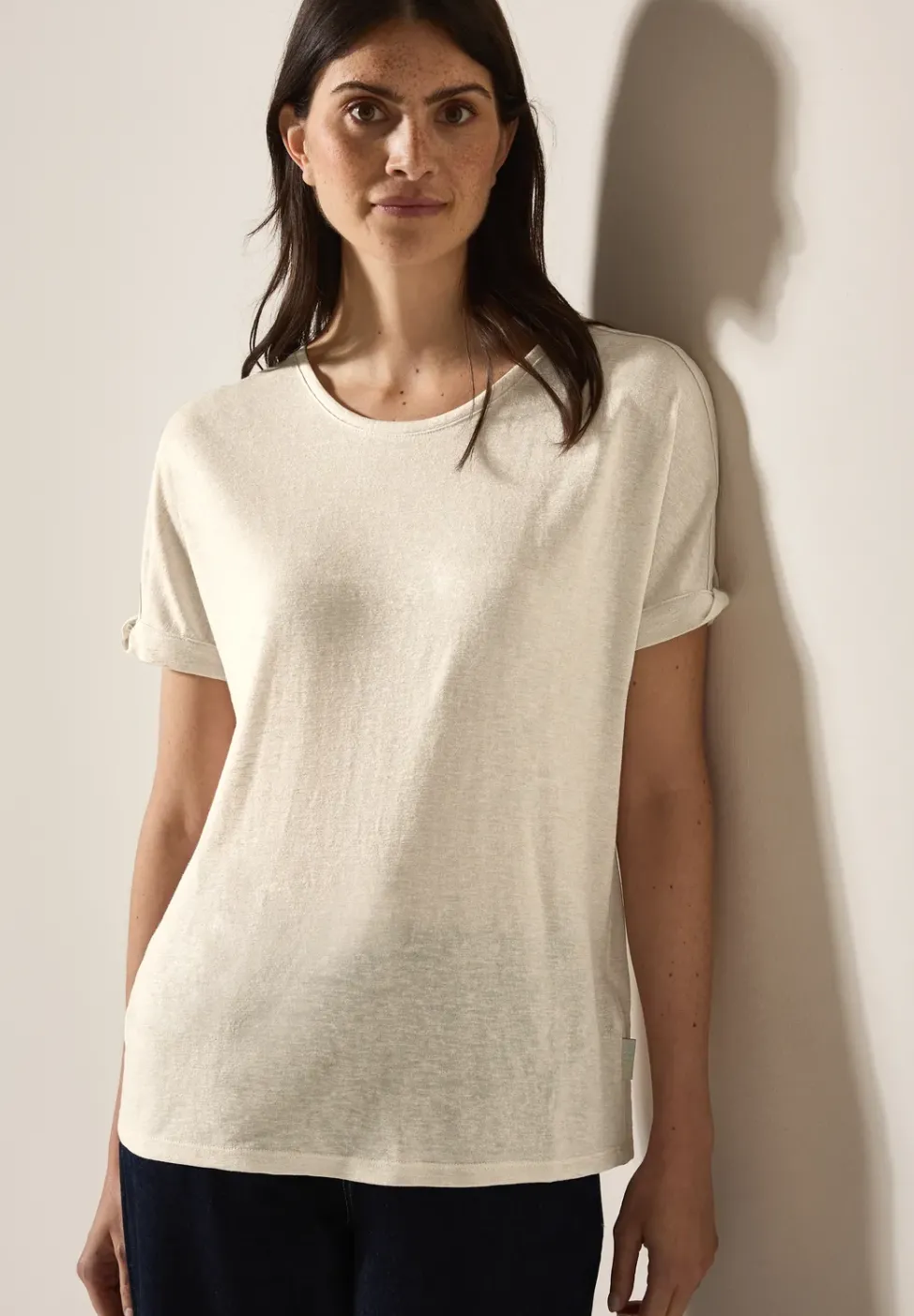 Leinen-Look Glitzer-Shirt
