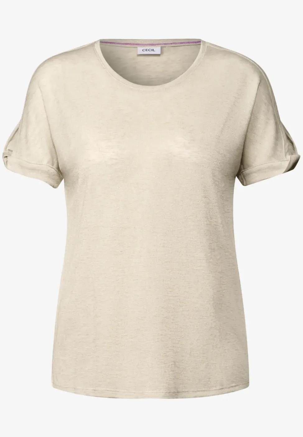 Leinen-Look Glitzer-Shirt