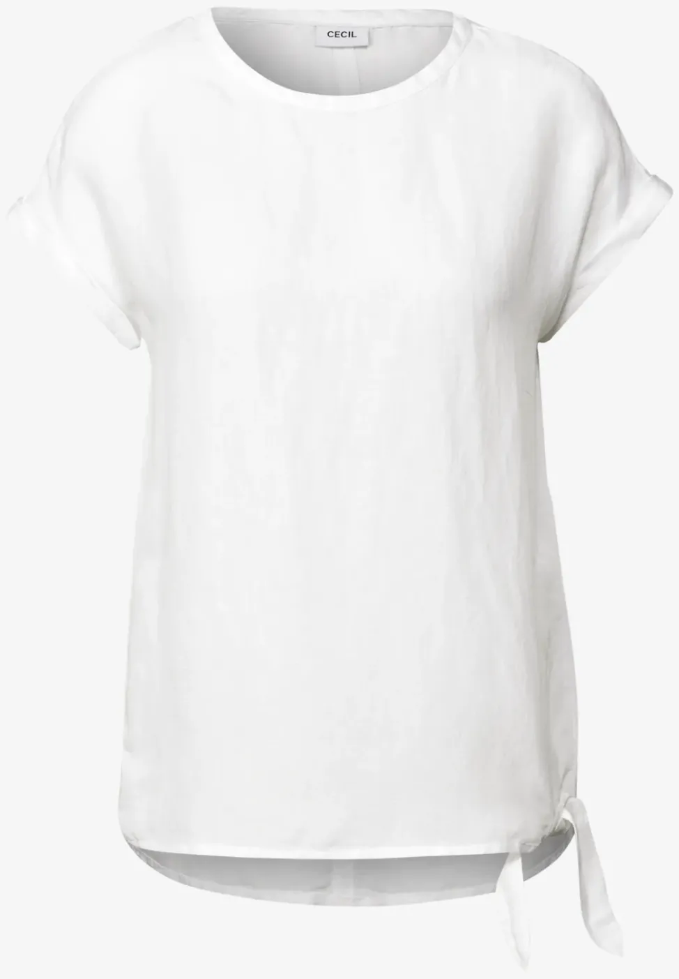 Leinenmix Bluse mit Knoten