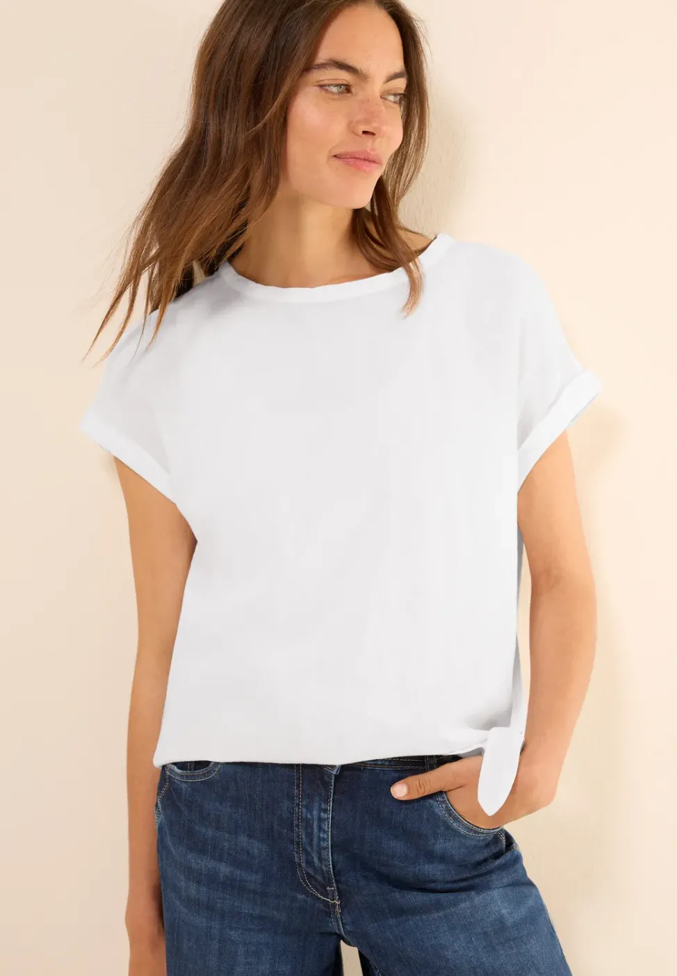 Leinenmix Bluse mit Knoten