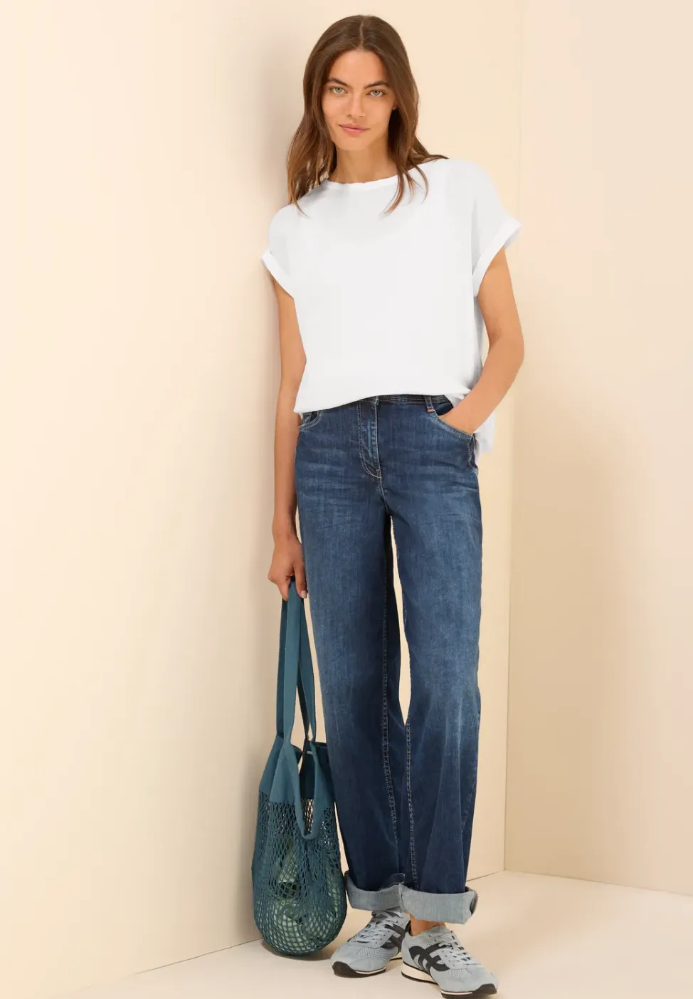 Leinenmix Bluse mit Knoten