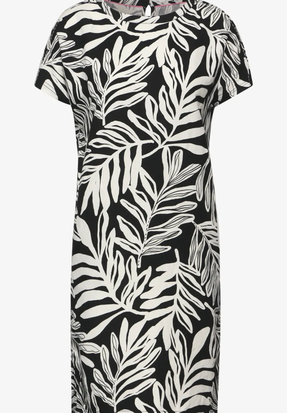 Leinenmix Print Kleid