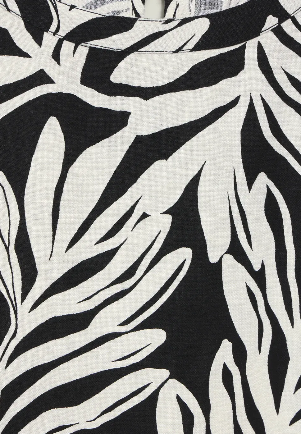 Leinenmix Print Kleid