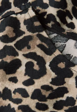 Leinenmix Print-Blusenshirt