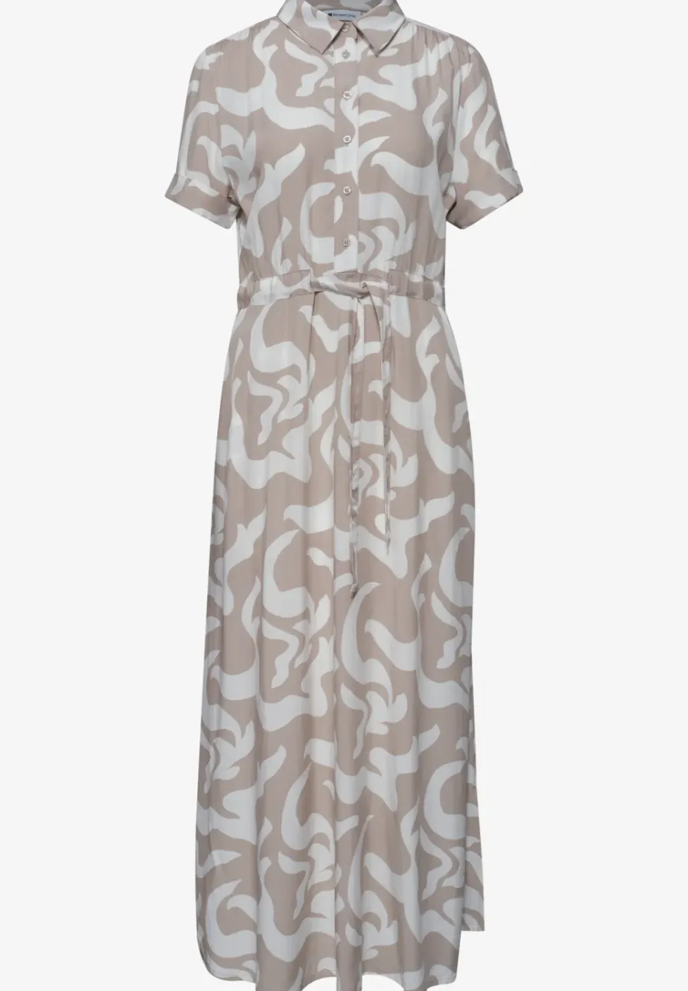 Maxi-Kleid mit Hemdkragen und Print