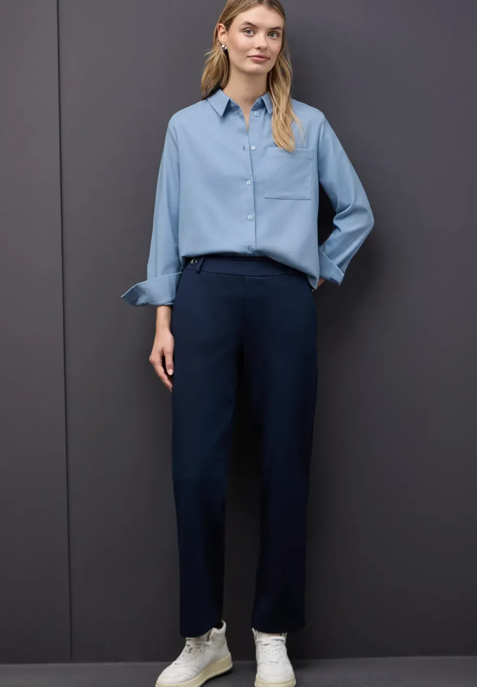 Melange Bluse mit Tape