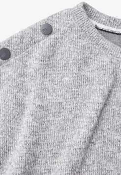 Melange-Shirt mit Knöpfen