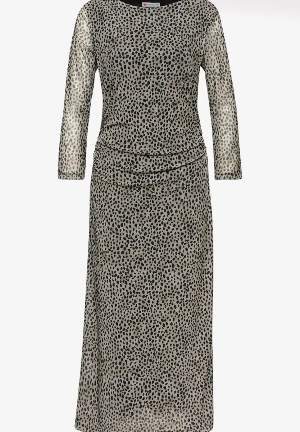Mesh-Kleid mit Leo-Muster