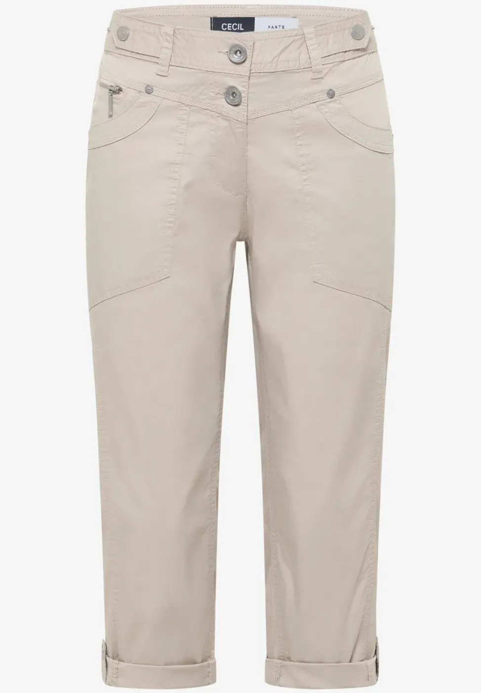 Mid Waist Casual Fit Hose mit Turn Up
