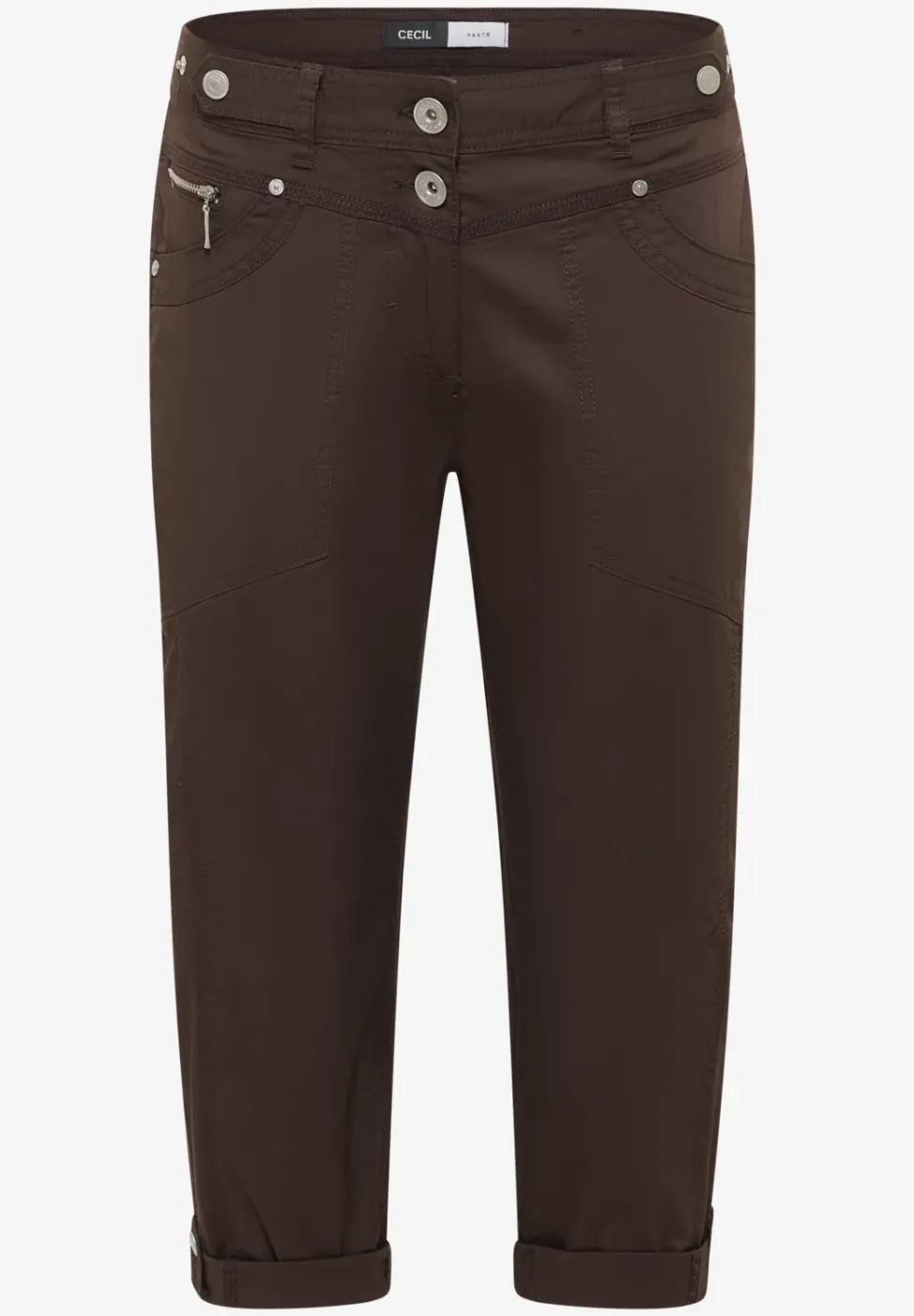 Mid Waist Casual Fit Hose mit Turn Up