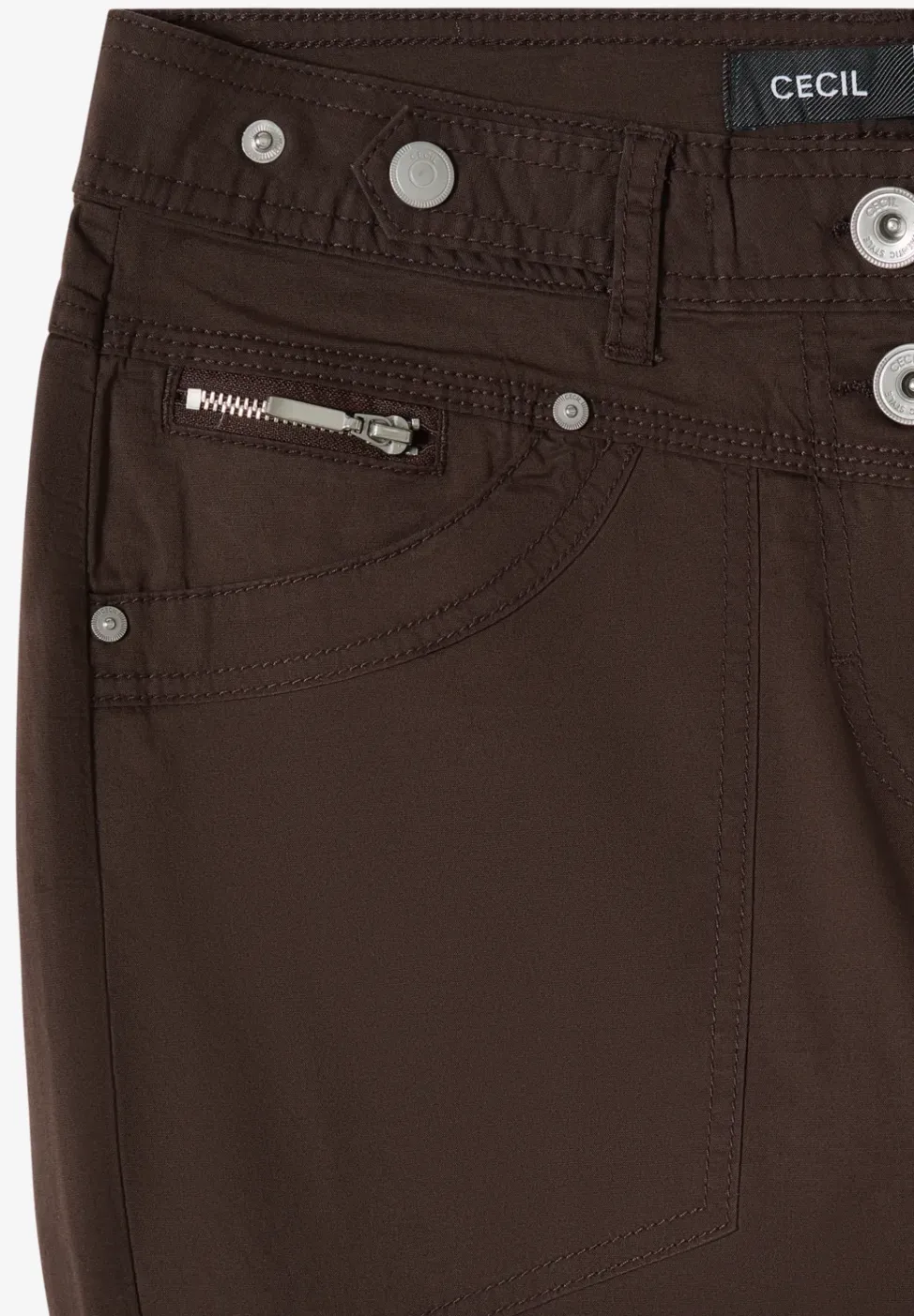Mid Waist Casual Fit Hose mit Turn Up