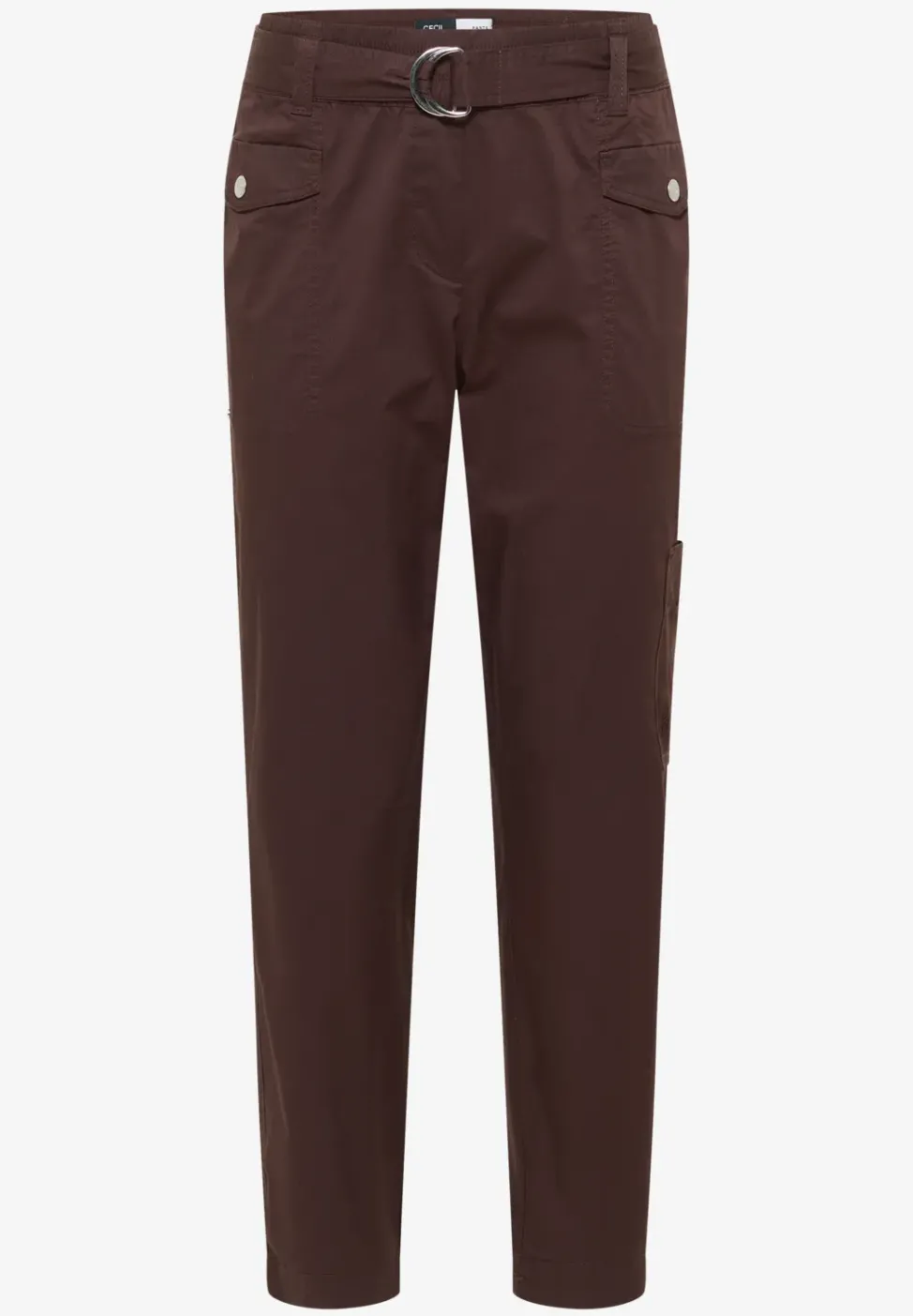 Mid Waist Slim Leg Hose im Loose Fit