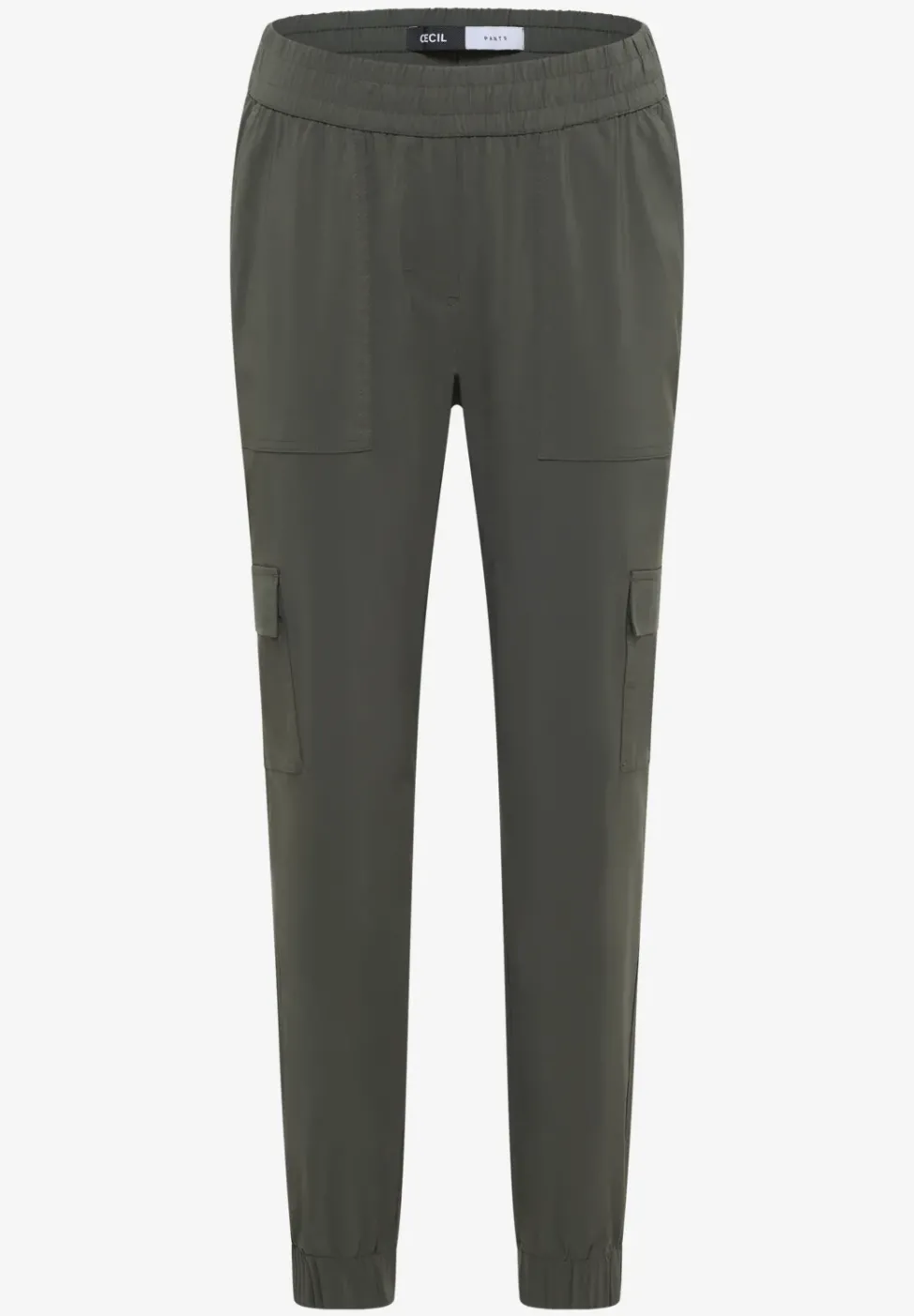 Mid Waist Slim Leg Hose im Cargo-Look