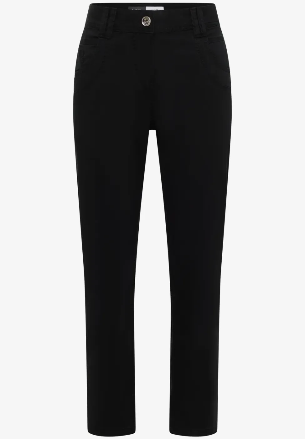 Mid Waist Slim Leg Hose im Casual Fit