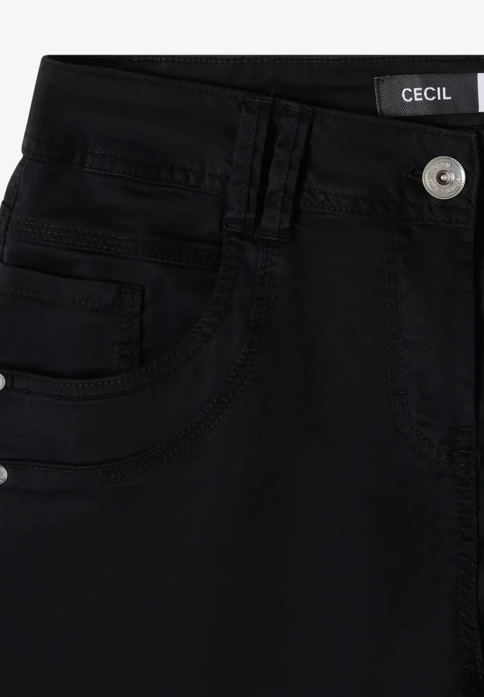 Mid Waist Slim Leg Hose im Casual Fit
