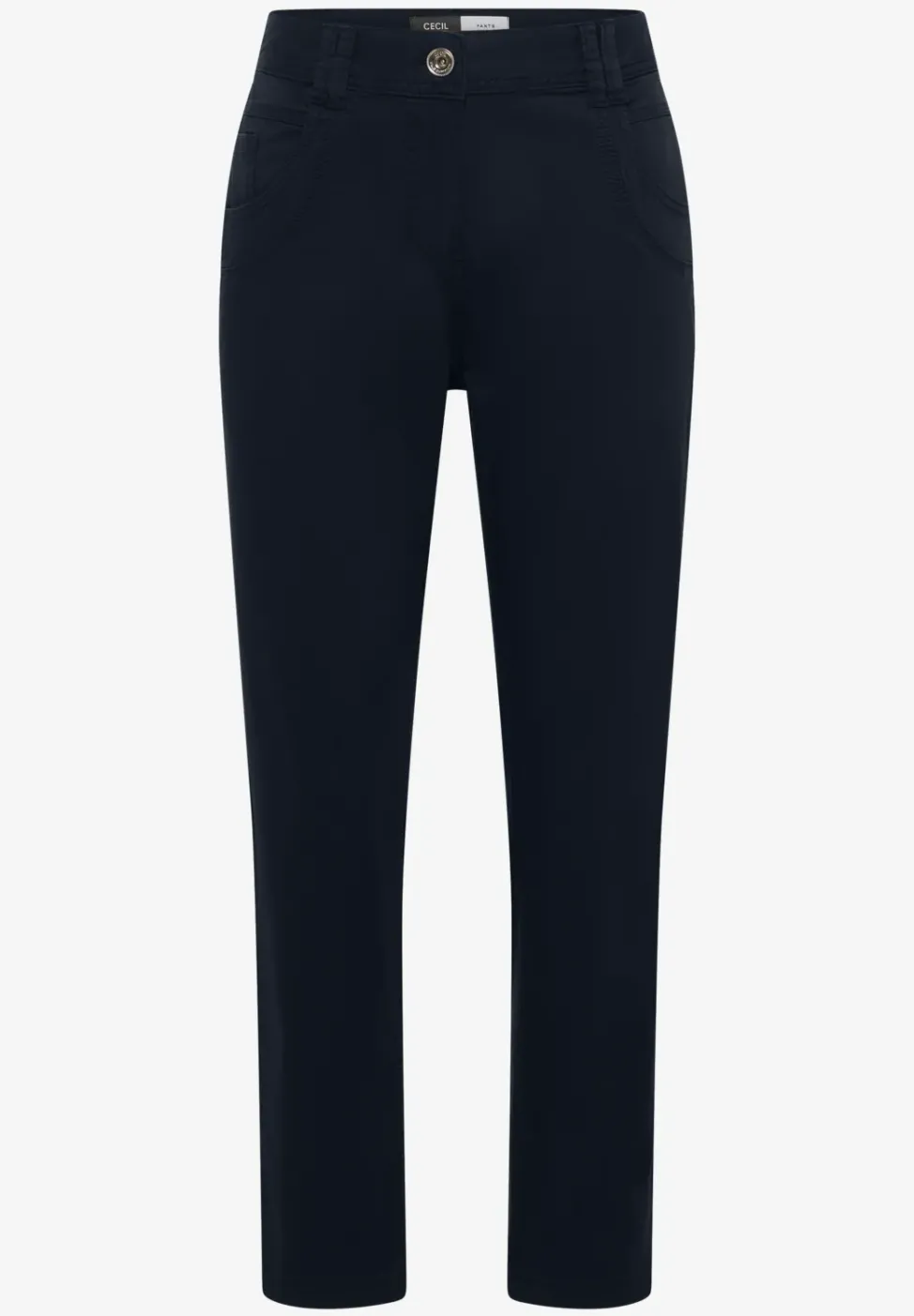 Mid Waist Slim Leg Hose im Casual Fit