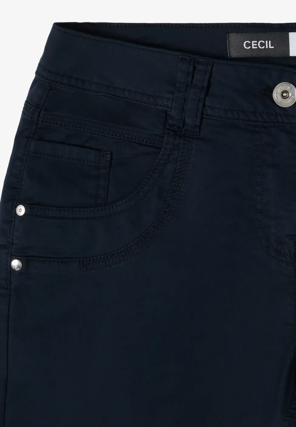 Mid Waist Slim Leg Hose im Casual Fit