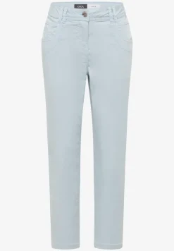 Mid Waist Slim Leg Hose im Casual Fit