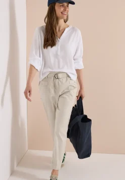 Mid Waist Slim Leg Hose im Loose Fit