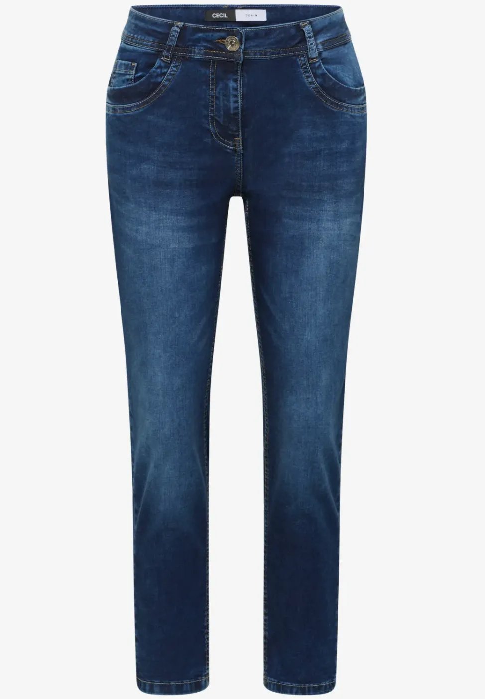 Mid Waist Slim Leg Jeans im Casual Fit