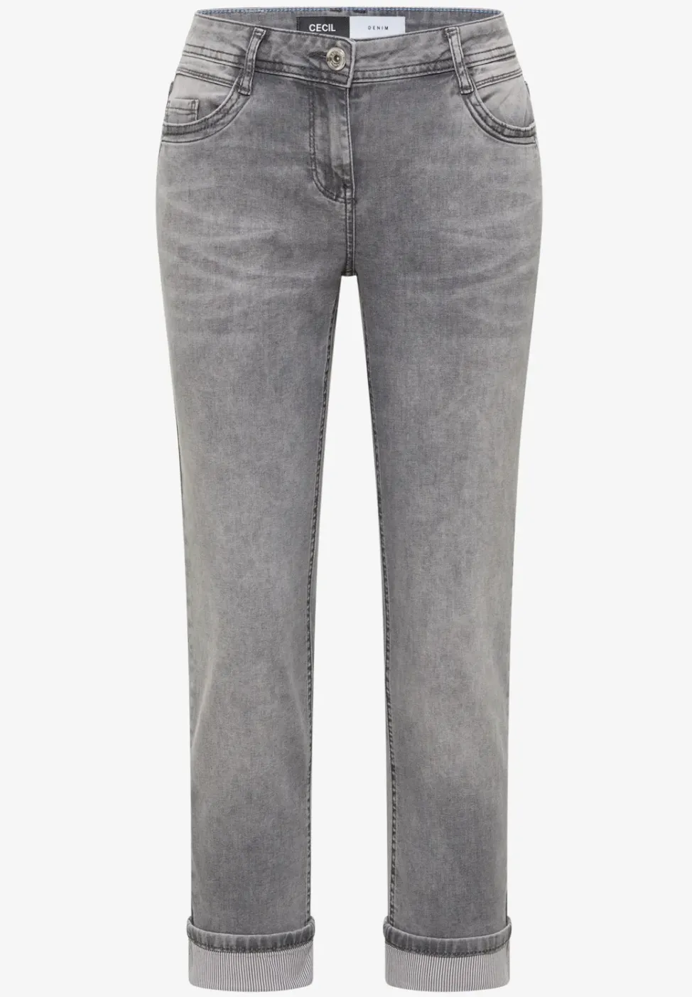 Mid Waist Straight Leg Jeans im Casual Fit