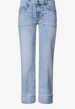 Mid Waist Straight Leg Jeans im Casual Fit