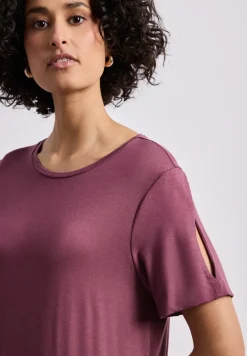 Midi-Kleid mit Kurzarm mit Schlitzdetail