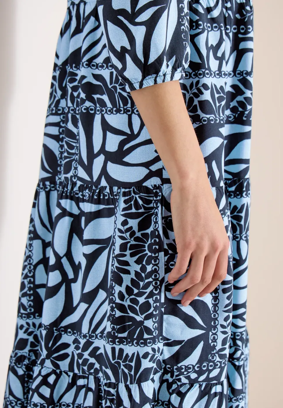 Midi-Kleid mit Patchwork-Print