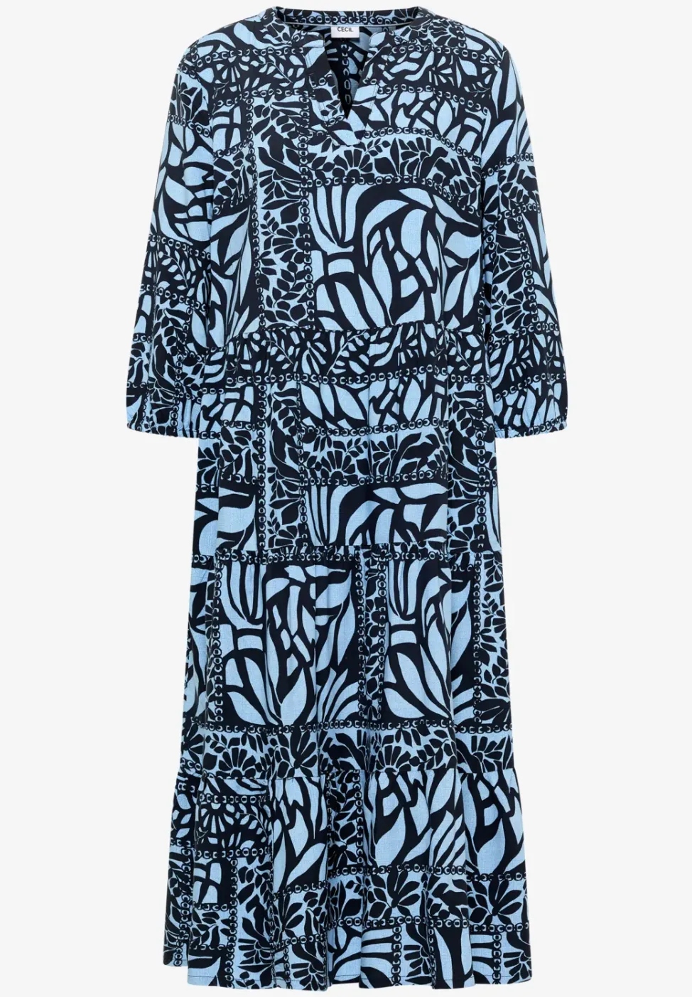 Midi-Kleid mit Patchwork-Print