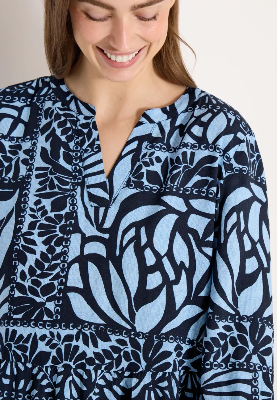 Midi-Kleid mit Patchwork-Print