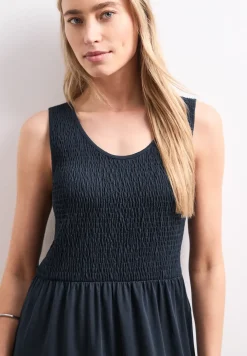 Midi-Kleid mit Smok-Oberteil