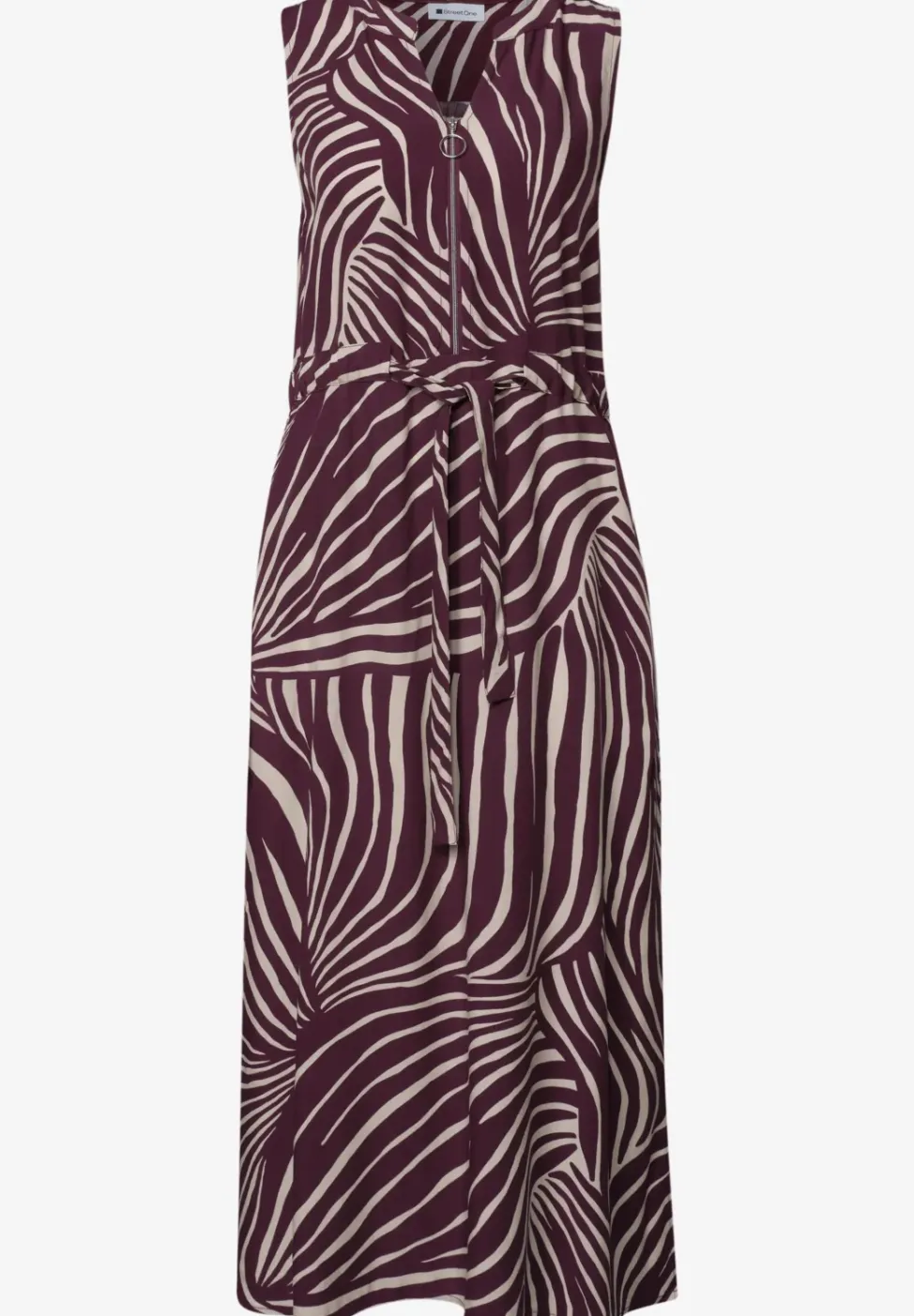 Midi-Kleid mit Split Neck und Zipper
