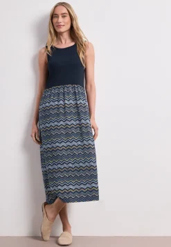Midi-Kleid mit Strukturrock