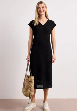Midi-Kleid mit V-Neck aus Spitze